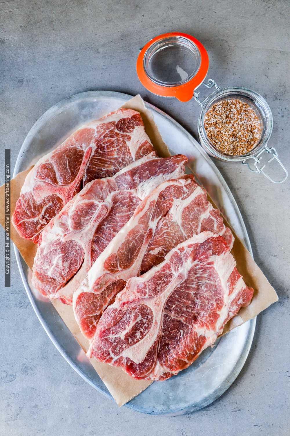 Ingredients for smoked pork steaks