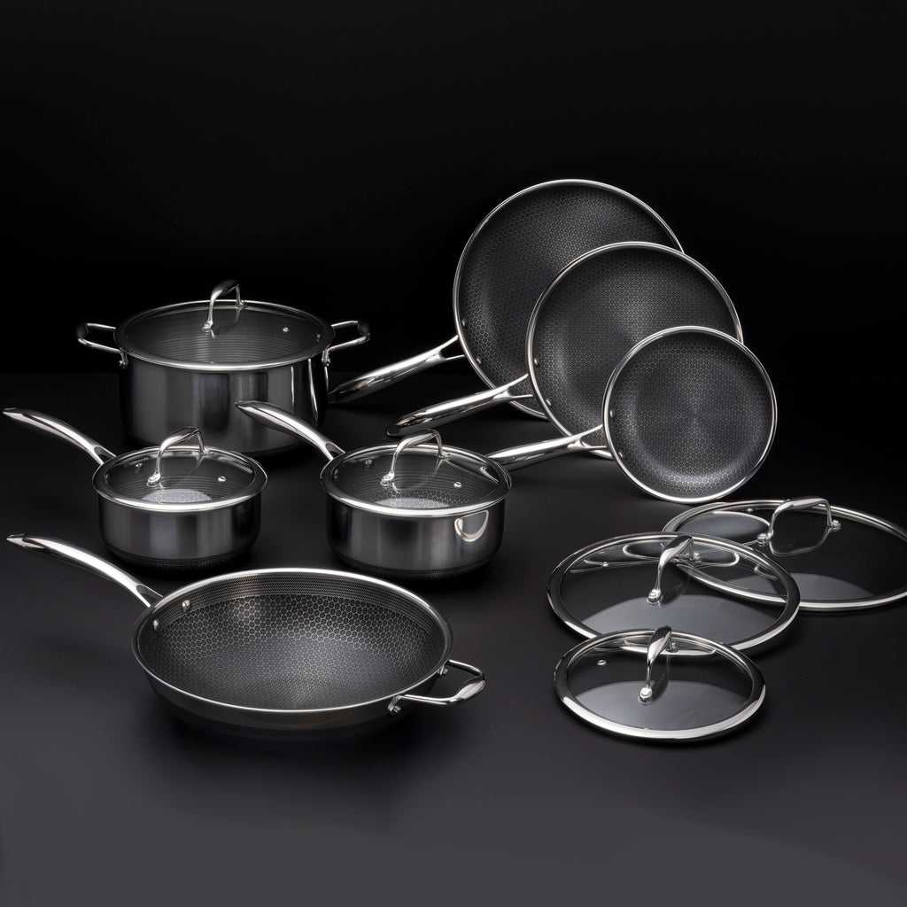 13pc HexClad Hybrid Cookware Set w/ Lids