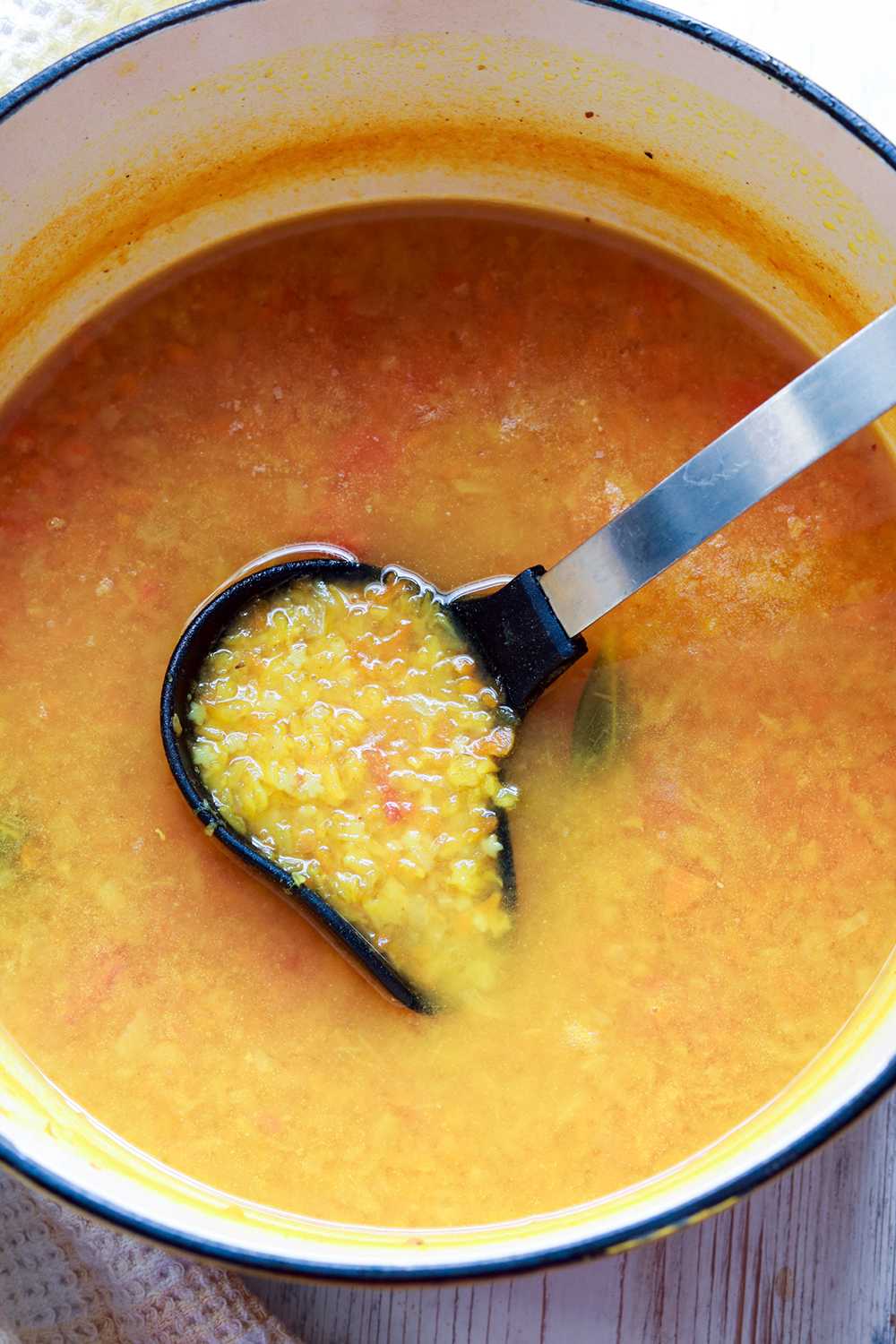 Red Lentil and Pastina Soup with Turmeric