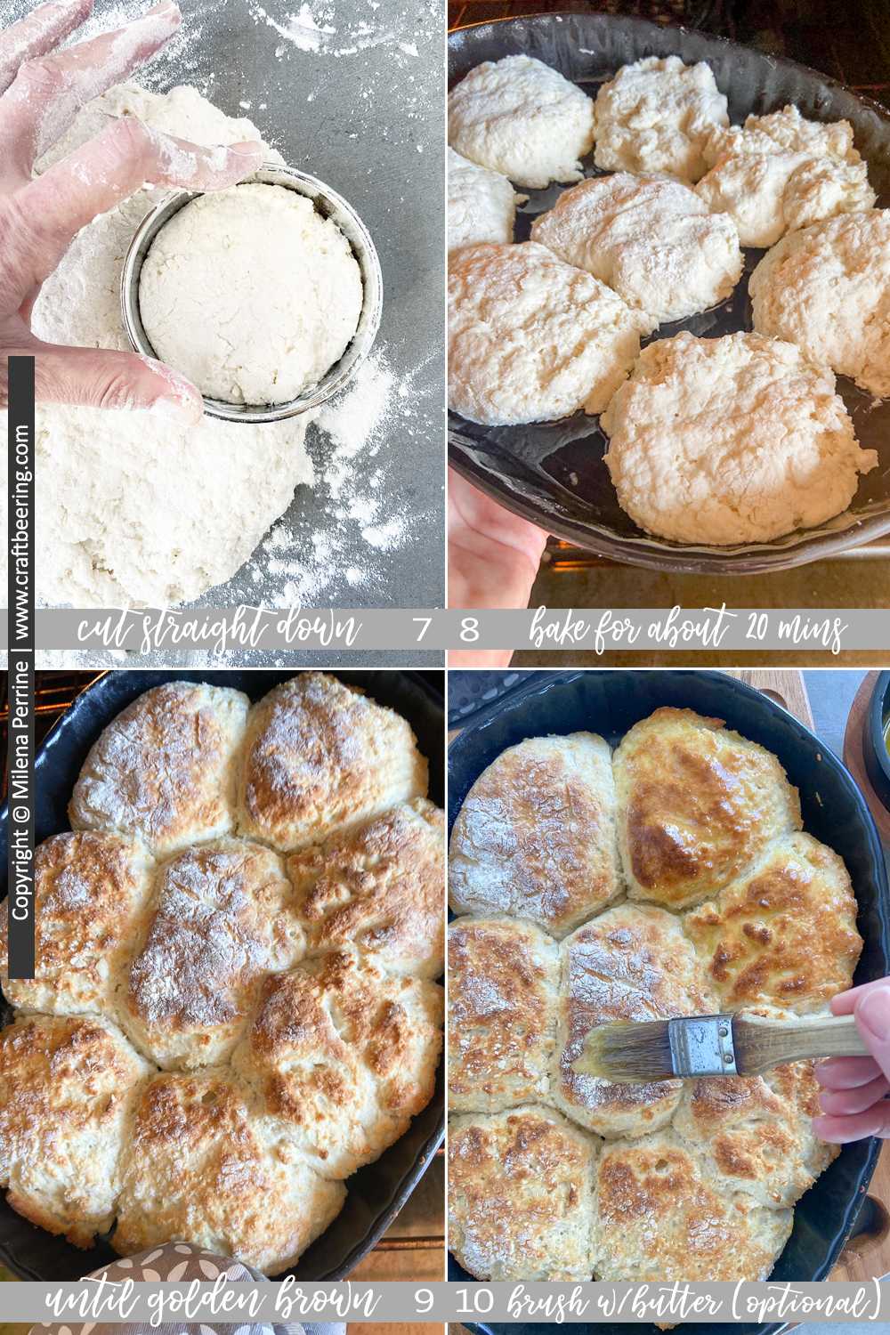 How to cut and bake cathead biscuits. 