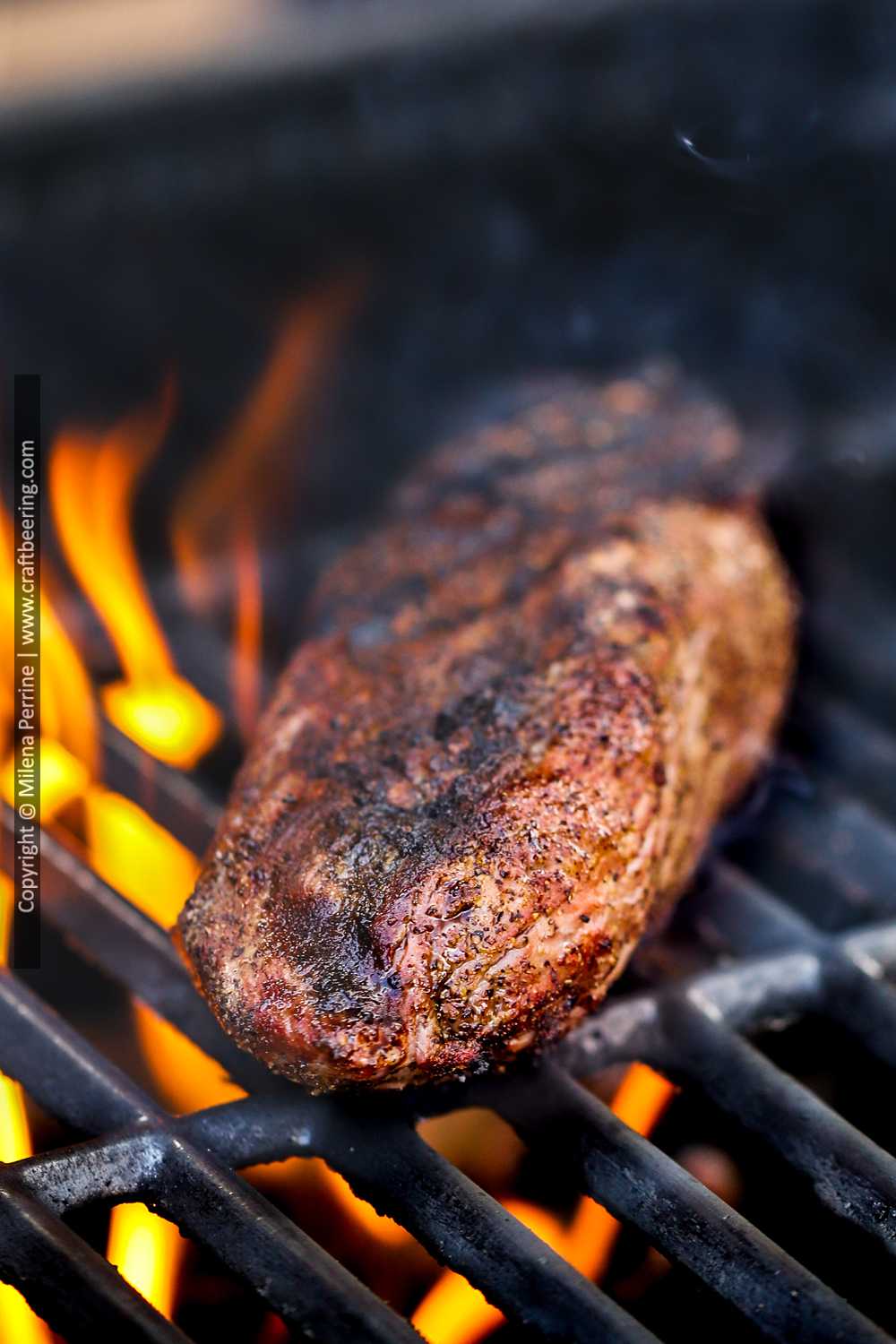 Firewood grilled teres major beef steak