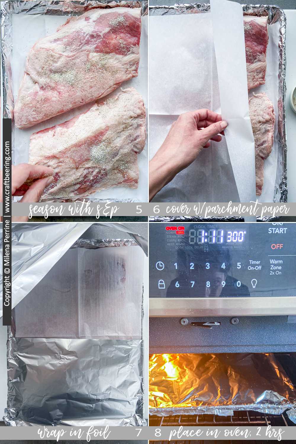 Wrap lamb breast for slow roasting.
