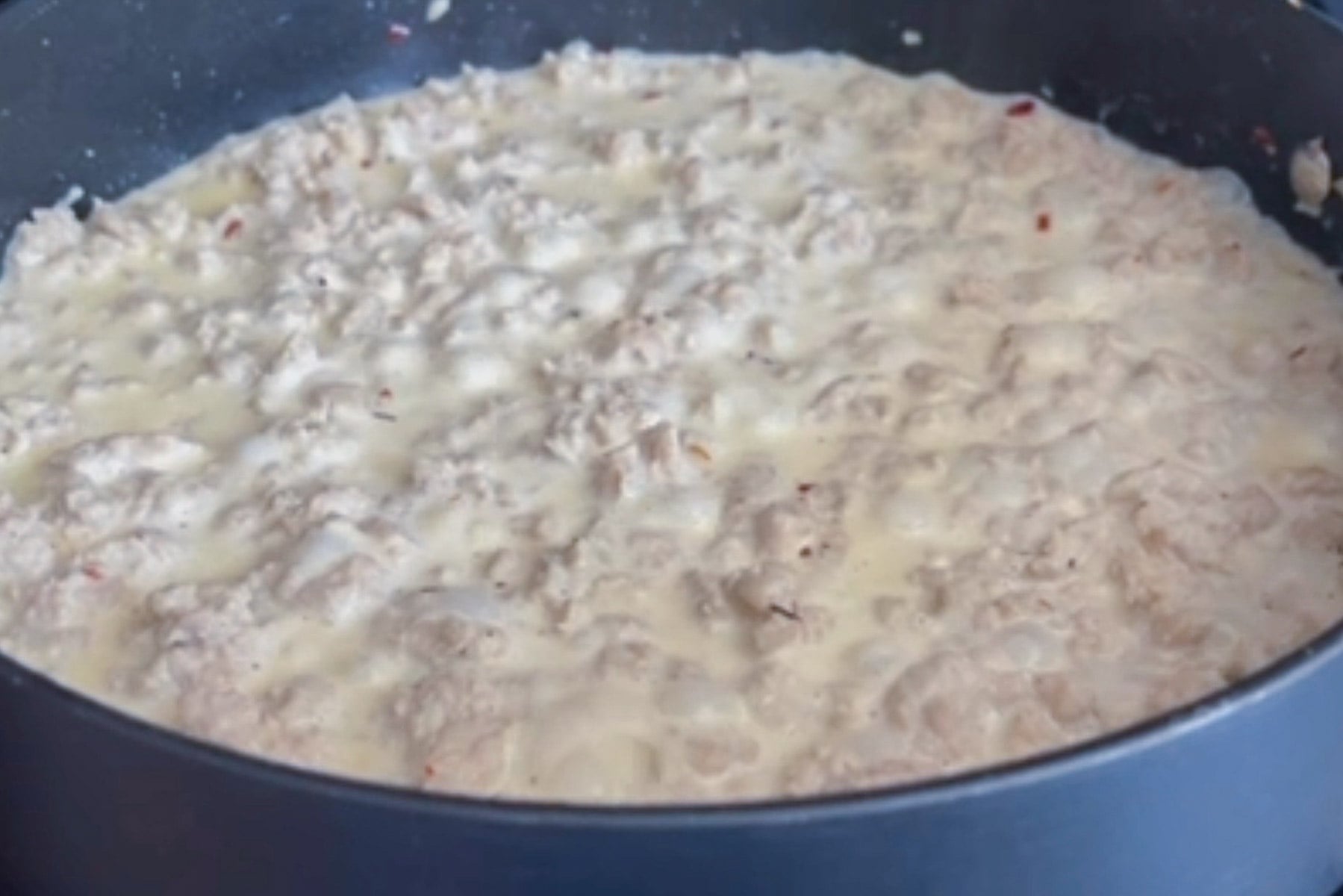simmer ground chicken sauce to thicken a bit