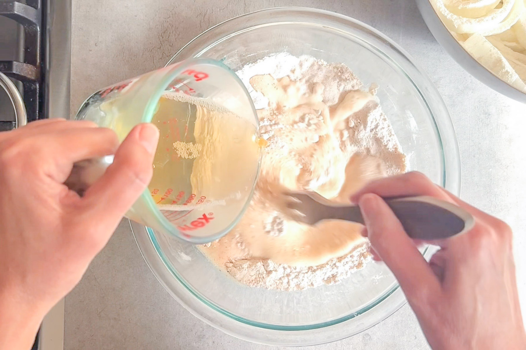 Mix beer batter